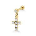 Stone Set Cross Shaped Upper Ear Dangling Charms TIPBD-12